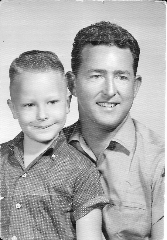 Lynn with his only child, Bob Roe Scott (Photographer unknown)