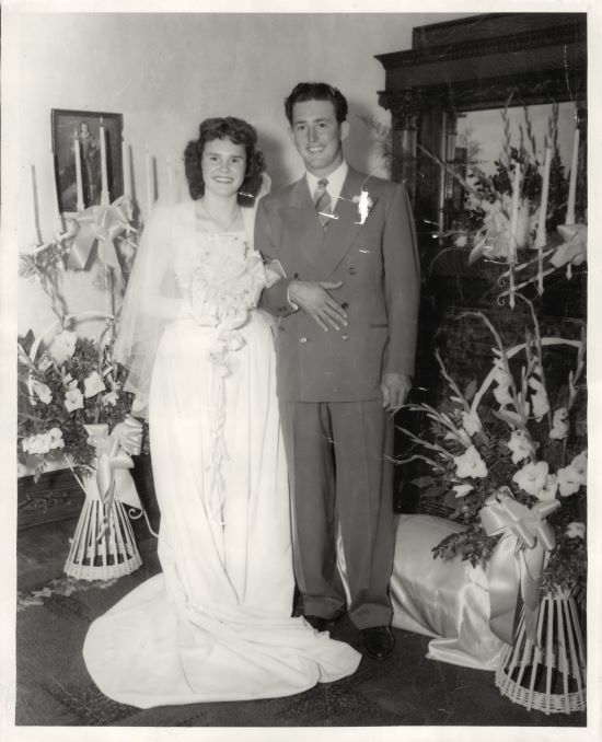 Lynn and Martha Scott wedding reception, 1948