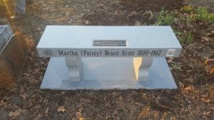 Martha (Patsey) Bruce Scott bench