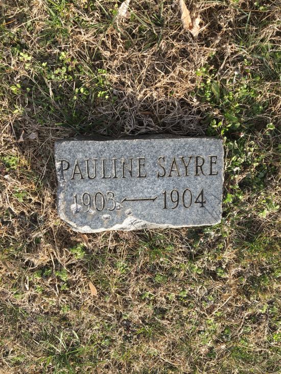 Alt display of Pauline-Sayre footstone
