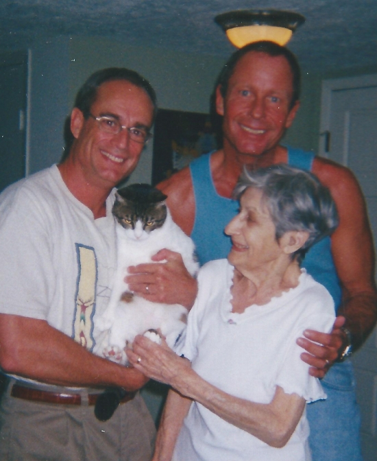 Ruth Memorial Weekend 2003 with her loves - Lucky, Jim Rothgeb & Bob Scott