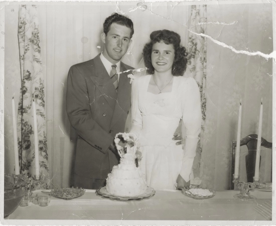 Lynn and Martha Scott wedding reception, 1948